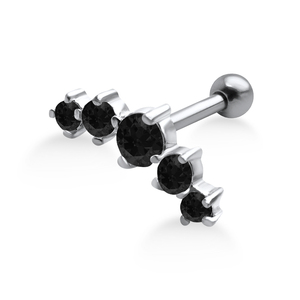 Black Stones Helix Ear Piercing TIP-252-BK