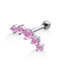 Pink Stones Helix Ear Piercing TIP-252-PI