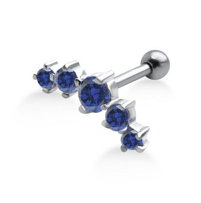 Sapphire Stones Helix Ear Piercing TIP-252-SA