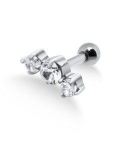 Crystal Triple Stones Helix Ear Piercing TIP-252s