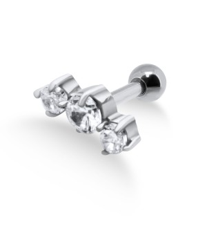 Crystal Triple Stones Helix Ear Piercing TIP-252s