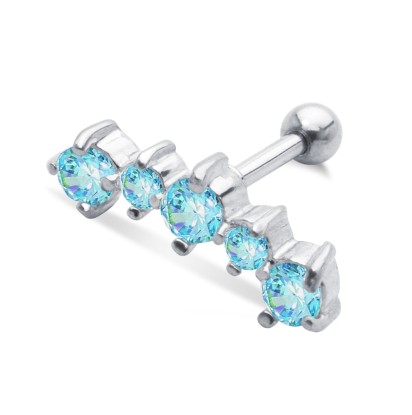 Aquamarine Stones Helix Ear Piercing TIP-253-AQ