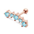 Aquamarine Stones Helix Ear Piercing TIP-253-AQ