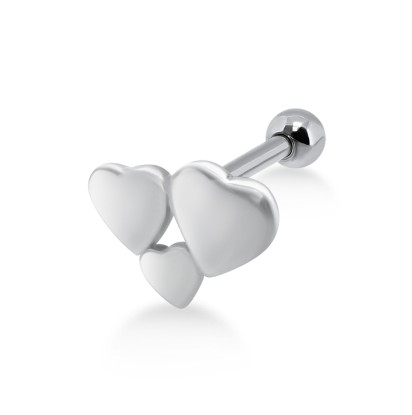 Tri Heart Helix Ear Piercing TIP-282