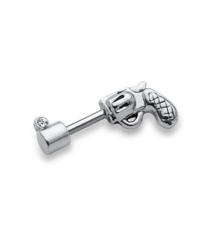 Stone Set Pistol Helix Piercing TIP-307