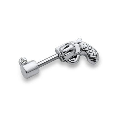 Stone Set Pistol Helix Piercing TIP-307