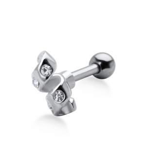 Stone Set W Helix Ear Piercing  TIP-471