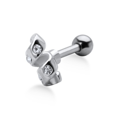 Stone Set W Helix Ear Piercing  TIP-471