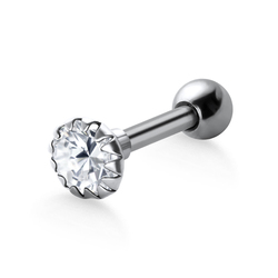 Prong Set Round Stone Helix Piercing TIP-610