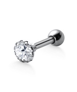 Prong Set Round Stone Helix Piercing TIP-610