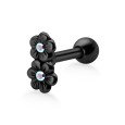 Stone Set Flowers Shaped Helix Piercings TIP-673