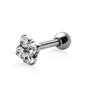 Stone Set Flower Shaped Helix Piercing TIP-682m