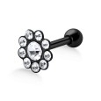 Stone Encrusted Flower Shaped Helix Piercing TIP-684