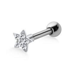 Stone Studded Flower Shaped Helix Piercing TIP-703