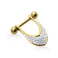 Stone Studded Dangler Upper Ear Cartilage Mini Shields TIP-760