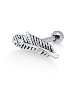 Stone Set Leaf Shaped Helix Piercing TIP-860