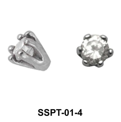 Prong Set Round Stone External Attachments SSPT-01