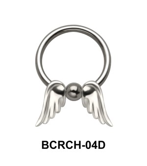 Double Wings Closure Rings Charms BCRCH-04D