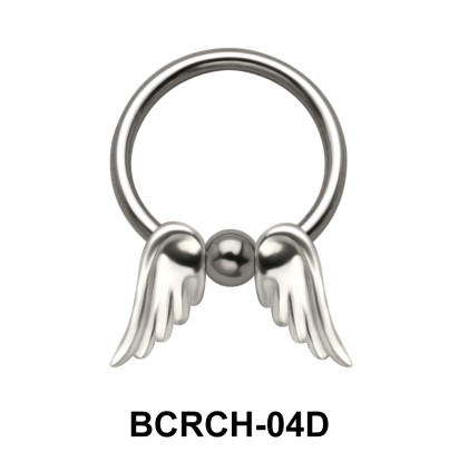 Double Wings Closure Rings Charms BCRCH-04D