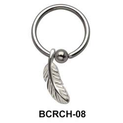 Feather Closure Rings Charms BCRCH-08