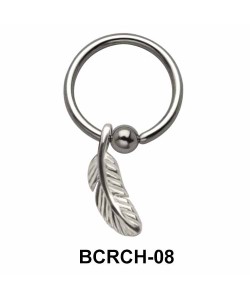 Feather Closure Rings Charms BCRCH-08