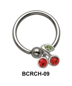 Cherry Closure Rings Charms BCRCH-09