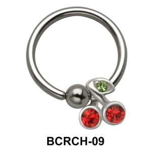 Cherry Closure Rings Charms BCRCH-09