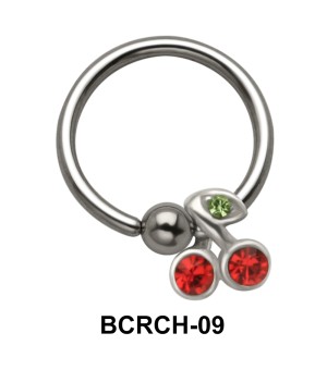 Cherry Closure Rings Charms BCRCH-09