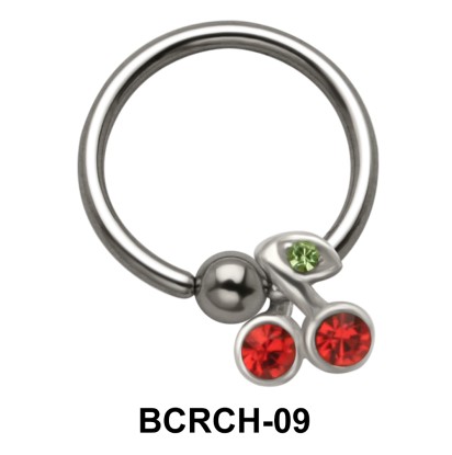 Cherry Closure Rings Charms BCRCH-09