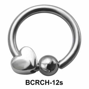 Heart Closure Rings Charms BCRCH-12s