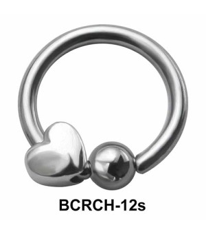 Heart Closure Rings Charms BCRCH-12s