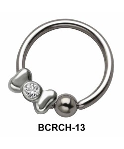 Stoned Bow Closure Rings Charms BCRCH-13