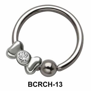 Stoned Bow Closure Rings Charms BCRCH-13