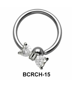 CZ Bow Closure Rings Charms BCRCH-15