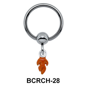 Flame Closure Rings Charms BCRCH-28