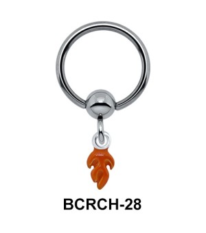 Flame Closure Rings Charms BCRCH-28