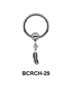 Feather Closure Rings Charms BCRCH-29