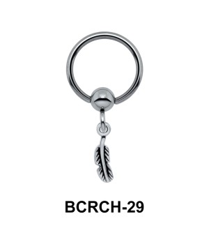 Feather Closure Rings Charms BCRCH-29