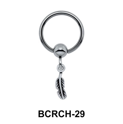 Feather Closure Rings Charms BCRCH-29