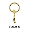 Feather Closure Rings Charms BCRCH-29