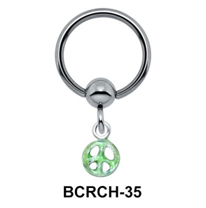 Peace Sign Closure Rings Charm BCRCH-35