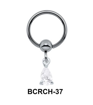 Pear Shaped CZ Closure Rings Charm BCRCH-37