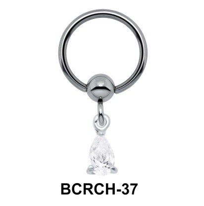 Pear Shaped CZ Closure Rings Charm BCRCH-37