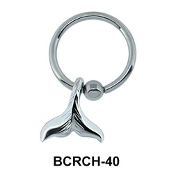 Fish Tail Closure Ring Charms BCRCH-40
