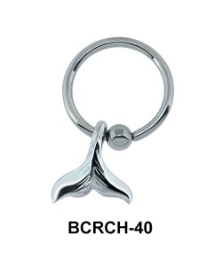 Fish Tail Closure Ring Charms BCRCH-40