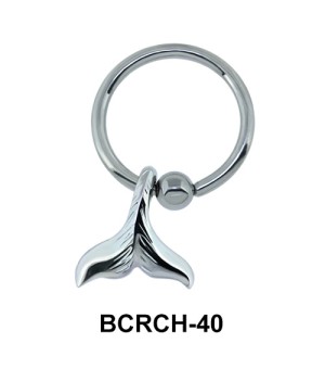 Fish Tail Closure Ring Charms BCRCH-40