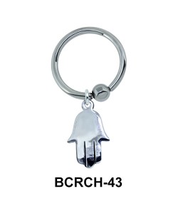 Shiny Hamsa Hand Closure Rings Charms BCRCH-43