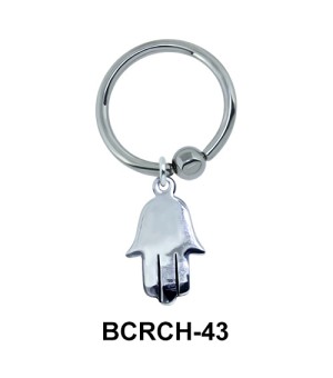 Shiny Hamsa Hand Closure Rings Charms BCRCH-43