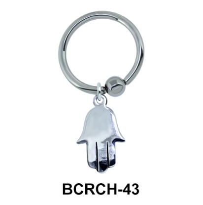 Shiny Hamsa Hand Closure Rings Charms BCRCH-43