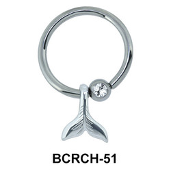 Fish Tail Closure Rings Charms BCRCH-51